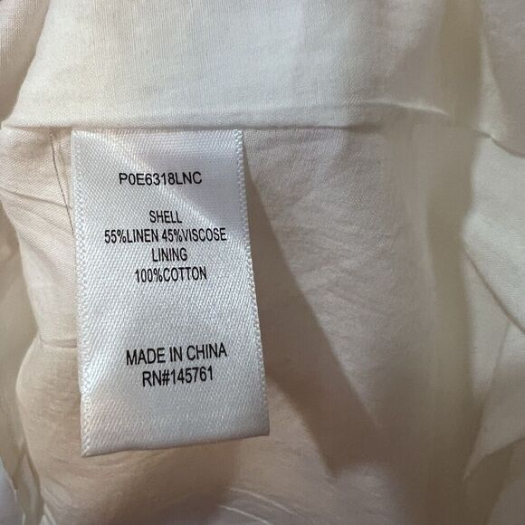 Parker  Womens  Kiera Mini Dress Size 2 XS in White Linen Blend - Picture 12 of 14